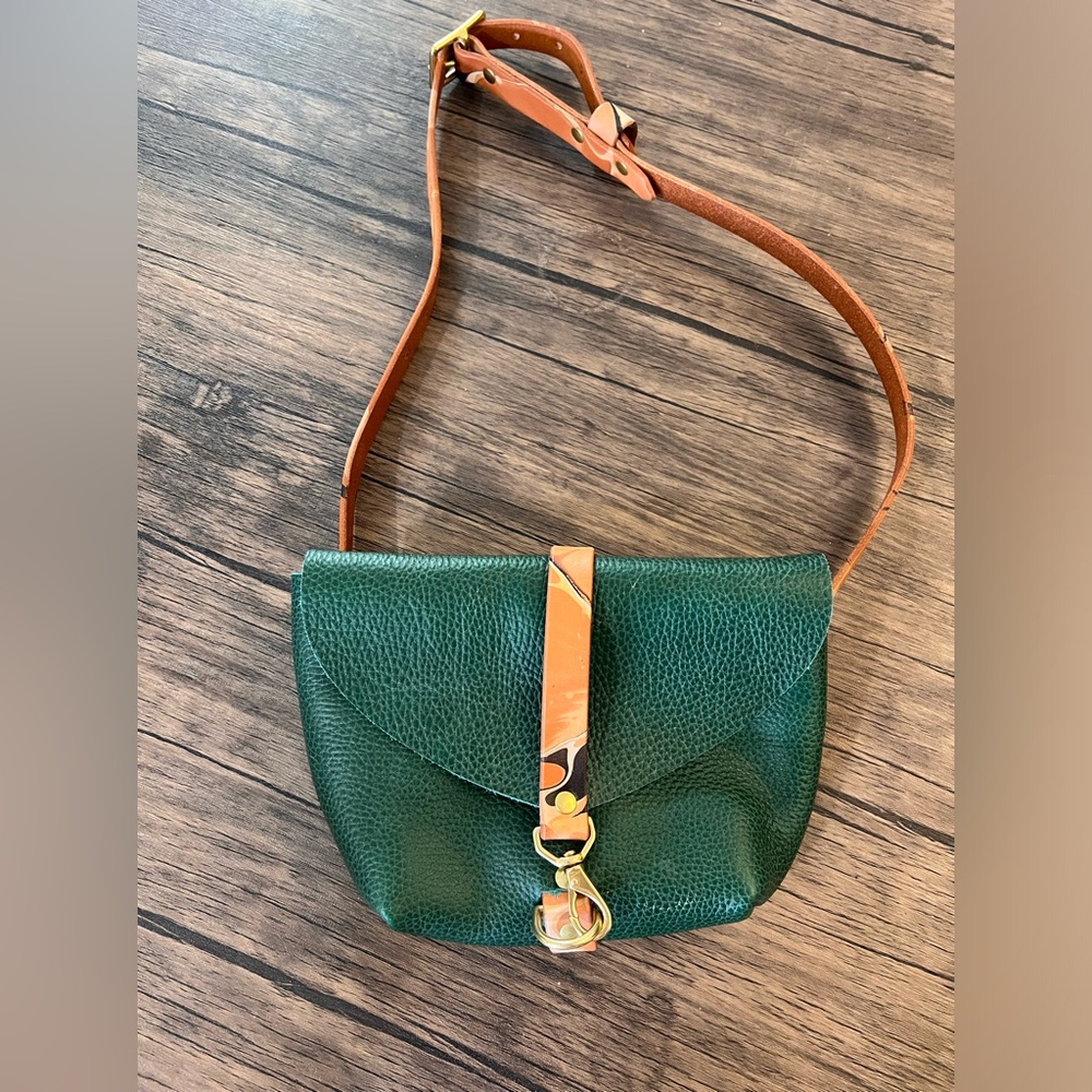 Green Leather Crossbody Bag